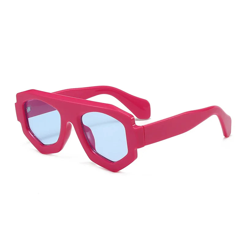 SO&EI Mode Onregelmatige Vierkante Dames Zonnebril Tinten UV400 Retro Blauw Paars Heren Zonnebril