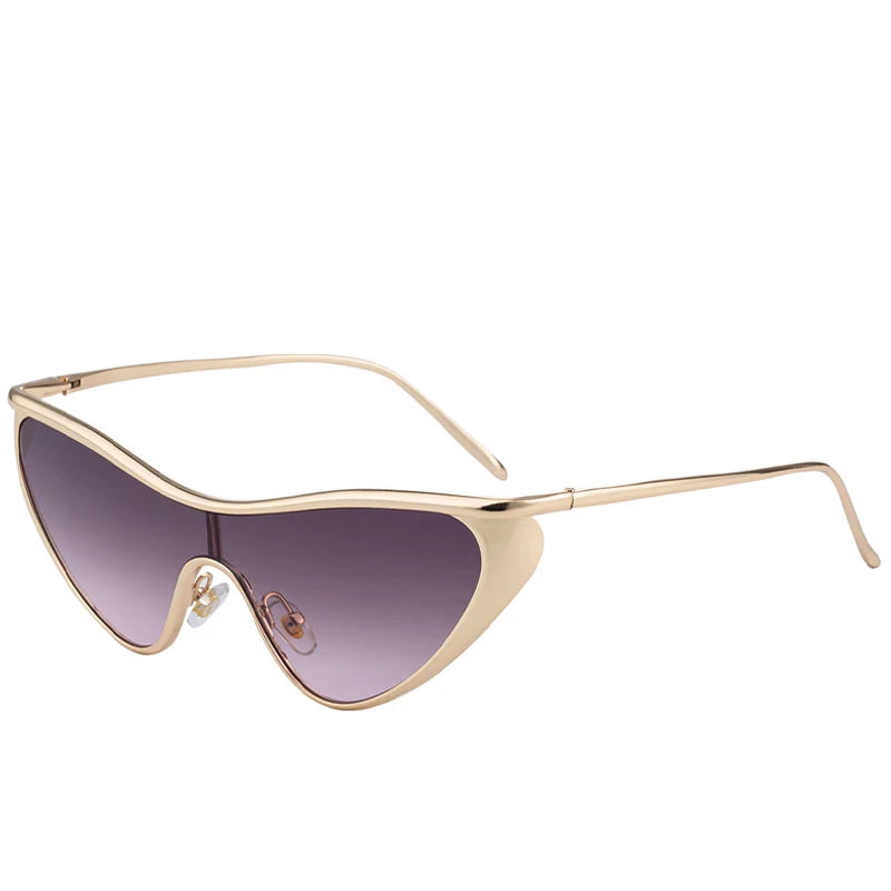 2025 Nieuwe Trendy Y2K Cat Eye Metalen dameszonnebril Luxe merkontwerper Punk zonnebril Heren Outdoor Travel Shades Dames UV400