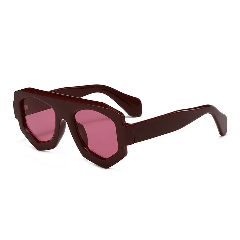 SO&EI Mode Onregelmatige Vierkante Dames Zonnebril Tinten UV400 Retro Blauw Paars Heren Zonnebril