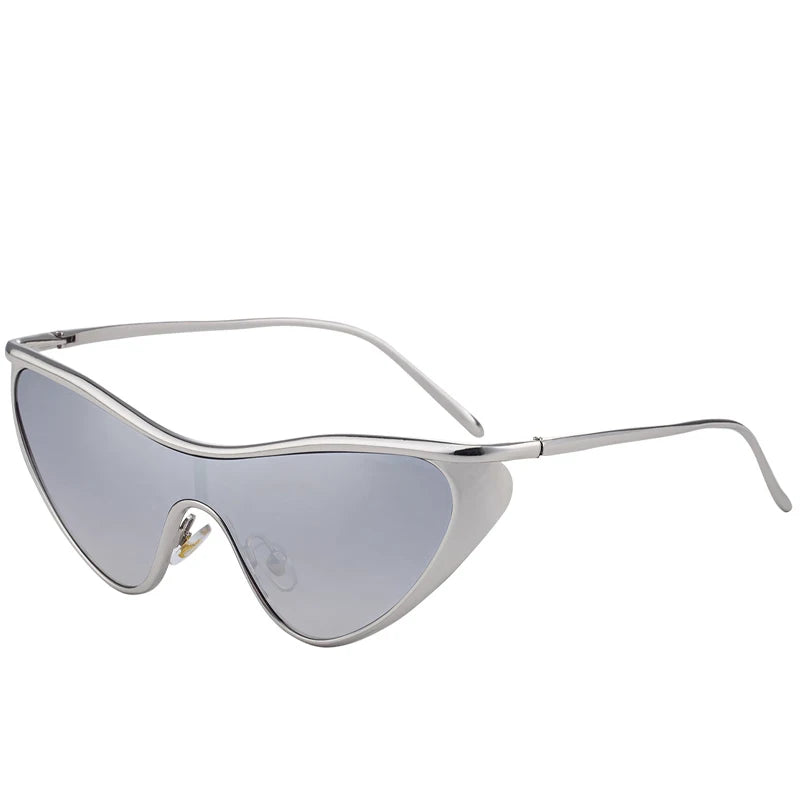 2025 Nieuwe Trendy Y2K Cat Eye Metalen dameszonnebril Luxe merkontwerper Punk zonnebril Heren Outdoor Travel Shades Dames UV400