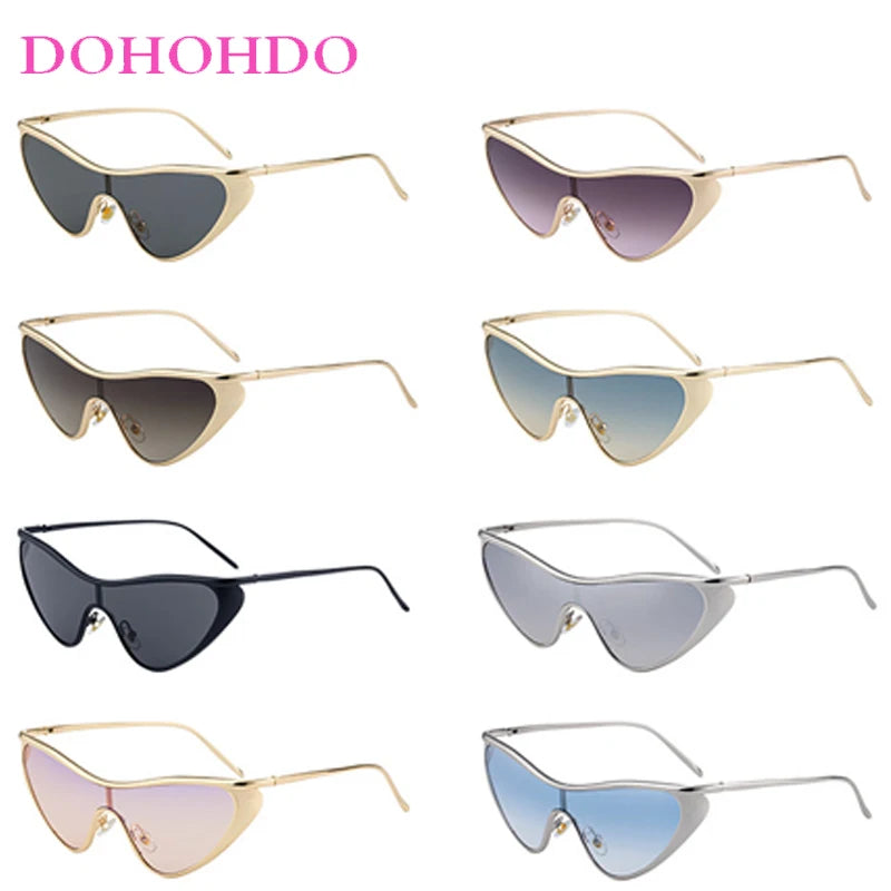 2025 Nieuwe Trendy Y2K Cat Eye Metalen dameszonnebril Luxe merkontwerper Punk zonnebril Heren Outdoor Travel Shades Dames UV400