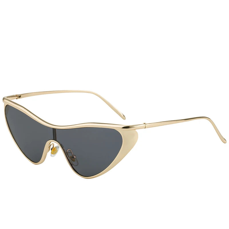2025 Nieuwe Trendy Y2K Cat Eye Metalen dameszonnebril Luxe merkontwerper Punk zonnebril Heren Outdoor Travel Shades Dames UV400