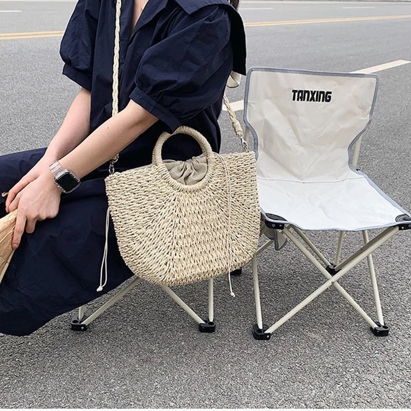 Stro Geweven Handtassen Voor Vrouwen Handgemaakte Reizen Kust Strandtas Zomer Nieuwe Handvat Emmer Tas Winkelen Draagtas Mand Bolsa