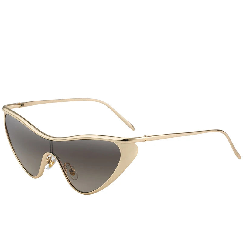 2025 Nieuwe Trendy Y2K Cat Eye Metalen dameszonnebril Luxe merkontwerper Punk zonnebril Heren Outdoor Travel Shades Dames UV400