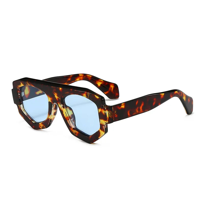 SO&EI Mode Onregelmatige Vierkante Dames Zonnebril Tinten UV400 Retro Blauw Paars Heren Zonnebril