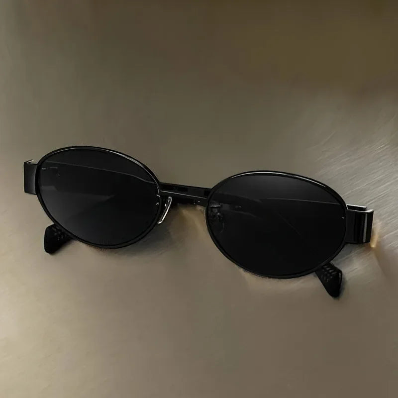 Retro metalen frame pilot ovale zonnebril dames heren merkontwerper vintage ronde zonnebril luxe jaren 90 groene lens tinten mannelijk