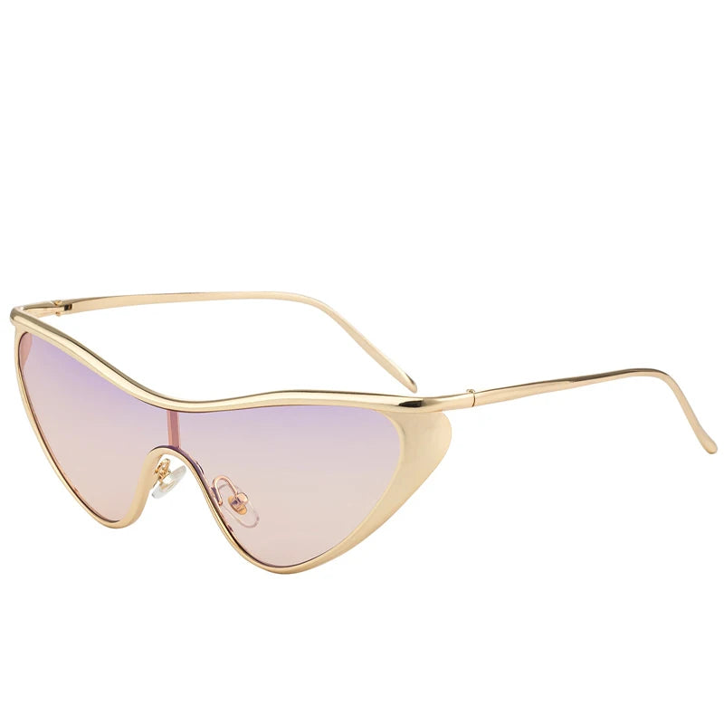 2025 Nieuwe Trendy Y2K Cat Eye Metalen dameszonnebril Luxe merkontwerper Punk zonnebril Heren Outdoor Travel Shades Dames UV400