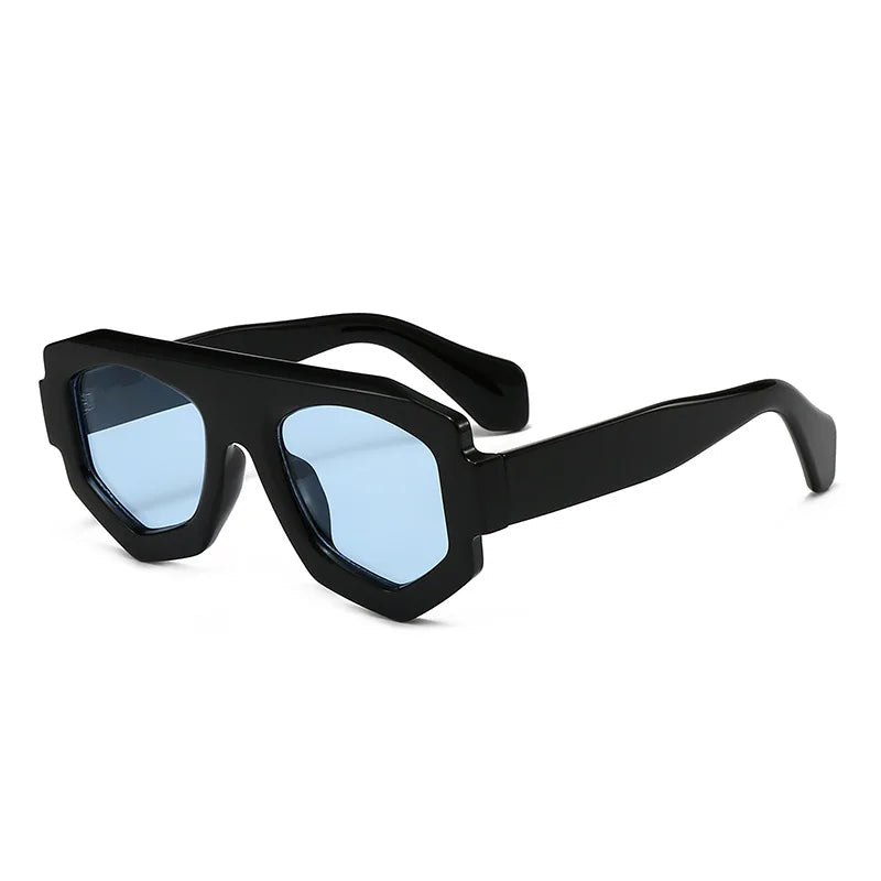 SO&EI Mode Onregelmatige Vierkante Dames Zonnebril Tinten UV400 Retro Blauw Paars Heren Zonnebril